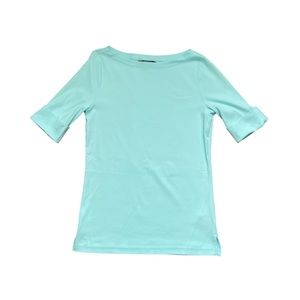 NWOT Ralph Lauren Stretch Basic Cuffed Short Sleeve Blouse (size M)